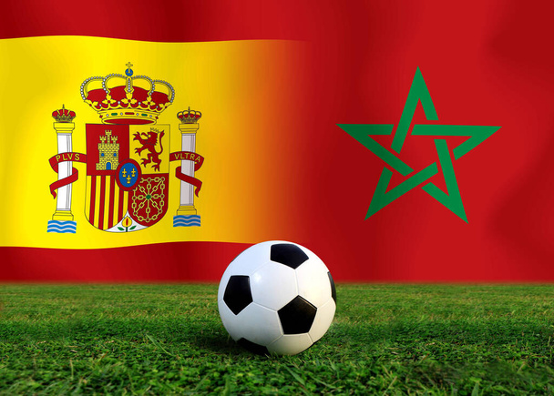 Ποδόσφαιρο Κύπελλο μεταξύ του εθνικού Span και του εθνικού Μαρόκου. - Φωτογραφία, εικόνα