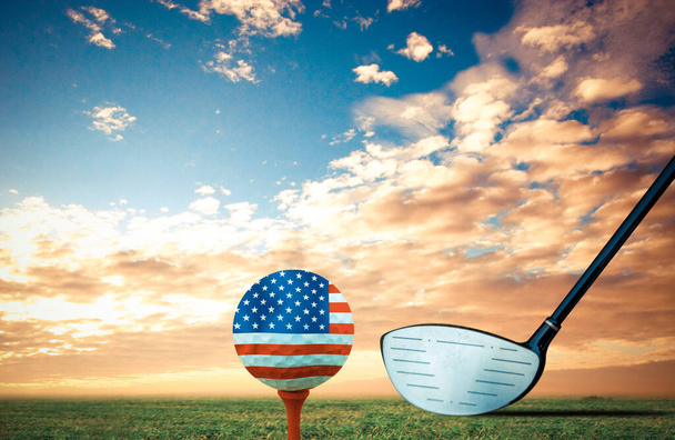 Golf ball Amerikai Egyesült Államok vintage szín. - Fotó, kép