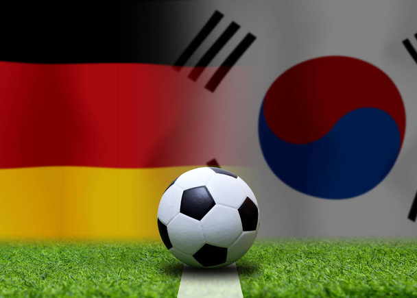Football Cup competition between the national German and national South Korea. - Photo, Image