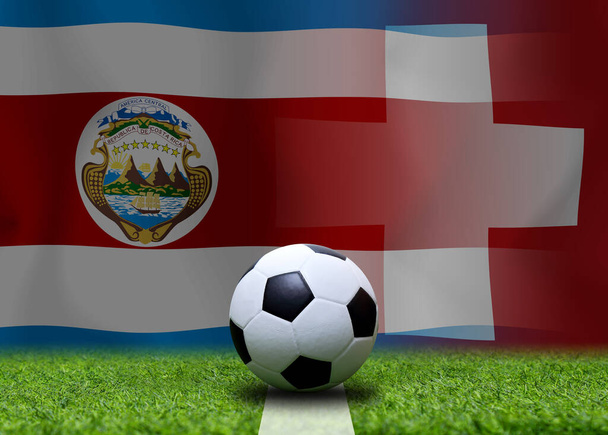 Ποδόσφαιρο Κύπελλο ανταγωνισμού μεταξύ της εθνικής Κόστα Ρίκα και της εθνικής Ελβετίας. - Φωτογραφία, εικόνα