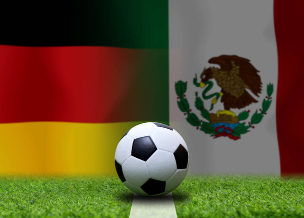 Football Cup competition between the national German and national Mexico. - Photo, Image