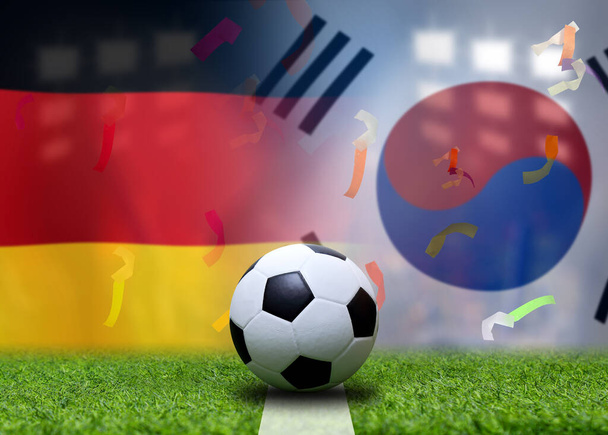 Ποδόσφαιρο Κύπελλο μεταξύ της εθνικής Γερμανίας και της εθνικής Νότιας Κορέας. - Φωτογραφία, εικόνα