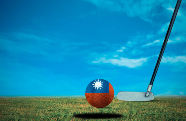 Golfball Chinese Taipei Vintage Farbe. - Foto, Bild