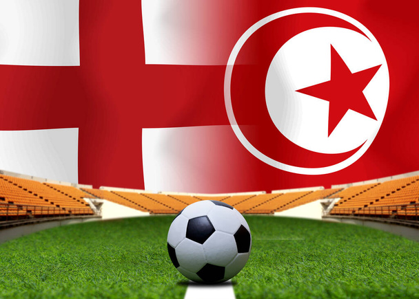 Englannin ja Tunisin välinen jalkapallokilpailu
. - Valokuva, kuva