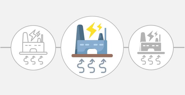 icona piatto della centrale elettrica. icona di fabbrica
 - Vettoriali, immagini
