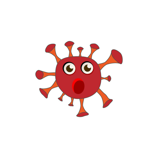 Coronavirus sorpreso emoticon icona piatta. elemento di illustrazione isolato
 - Vettoriali, immagini