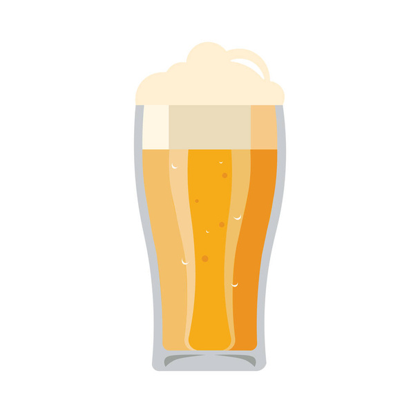 Beer glass design element for illustration. flat icon. - Vector, Image