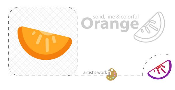 Векторная плоская иллюстрация апельсина, твёрдая иконка
 - Вектор,изображение