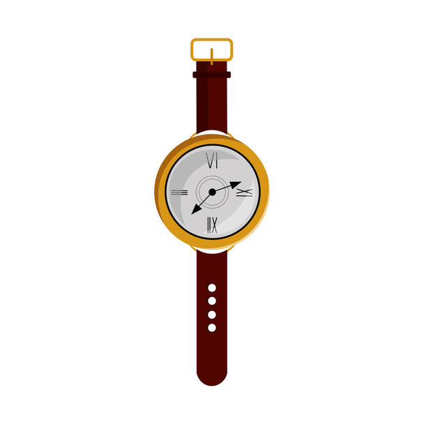 hand watch flat icon. isolated illustration element. - Vector, afbeelding