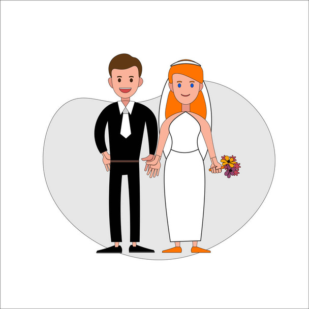mariage couple illustration plate de caractère. élément de conception
 - Vecteur, image