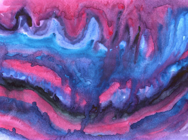 abstract background freehand by living materials, blurry smudges bright pink-purple watercolor, bright texture - 写真・画像