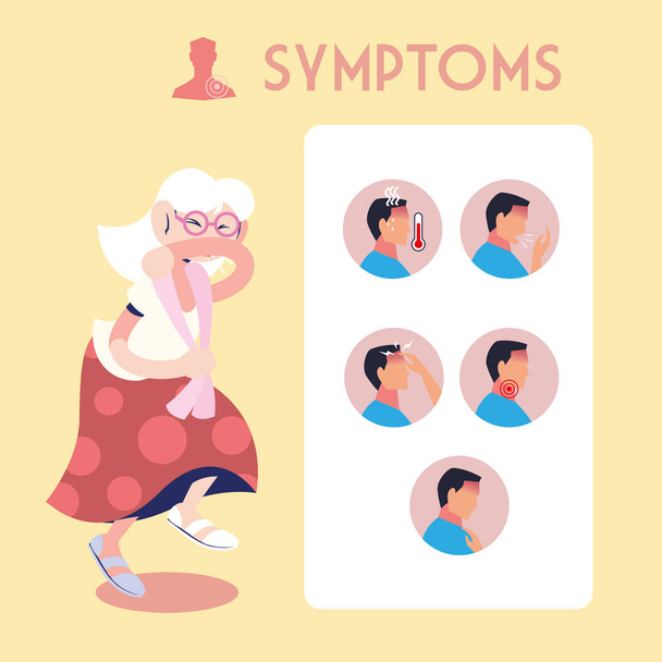 infographie montrant l'incubation et les symptômes avec des icônes et une personne infectée
 - Vecteur, image