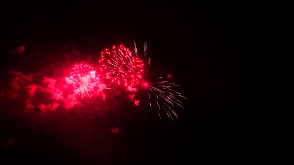 Fuochi d'artificio astratti 4K isolati su sfondo nero notte profonda
 - Filmati, video
