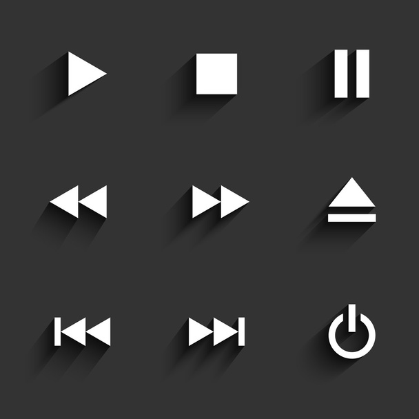 Multimedia icons. Flat design. - ベクター画像