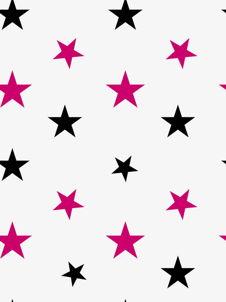 hand drawn seamless colorful bright pattern with stars - Photo, Image