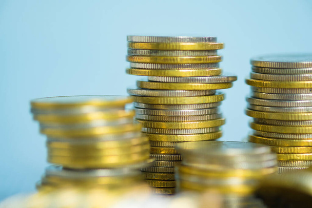Stacks of coins with copy space for business and financial concept idea. shallow focus. - Foto, Bild