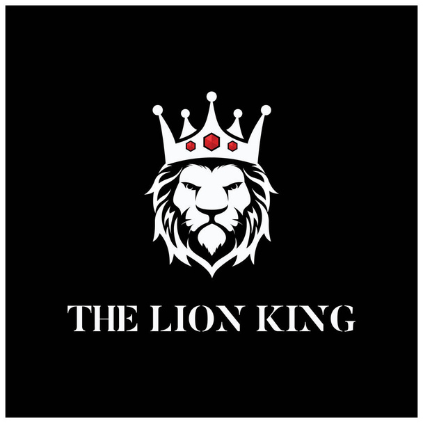 Lion king white with crown - Vector, Image
