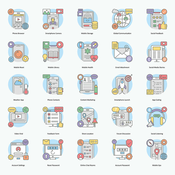 Creating a social app project could be as challenging as attaining marketing goals. This cool icons pack is portraying best vectors not in just social media nevertheless, other departments as well. Get hold on this set and enjoy downloading!  - Vector, Image