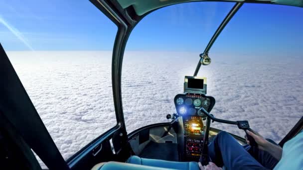 Cockpit in cloudy sky - Footage, Video
