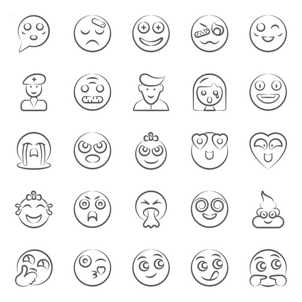 Holen Sie sich Ihre besten süßen Gesichtsausdruck Icons packen. Editierbare Symbole lassen sich einfach in zugehörigen Projekten verwenden. Halten Sie es für eine nie endende Wirkung auf Ihre Ästhetik - Vektor, Bild
