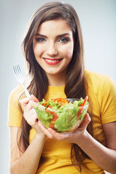 Woman eating salad - Photo, Image