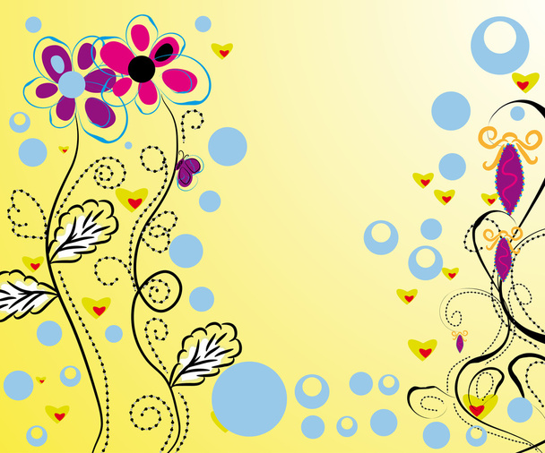 background with abstract vector flower - Vector, imagen