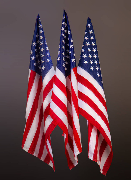 Three USA flags - Zdjęcie, obraz