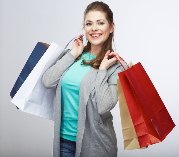 Woman hold shopping bag - Foto, afbeelding