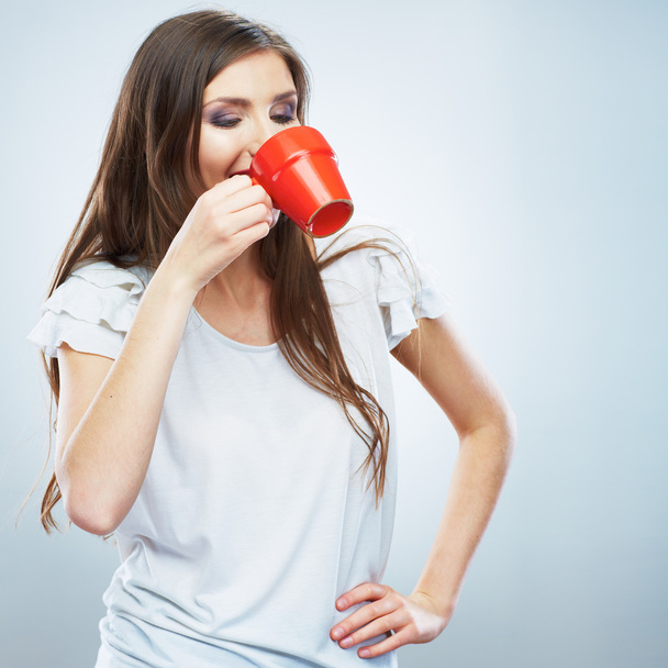 Woman with cup - Photo, Image