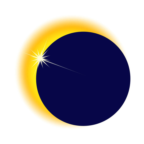 Letní barevné moderní logo. Vektorová ilustrace. Zatmění slunce - Vektor, obrázek