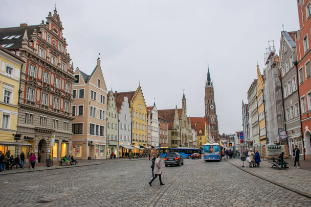 Landshut, Germany - March, 2020: The view of the historical center of Landshut in Bavaria. - Фото, зображення