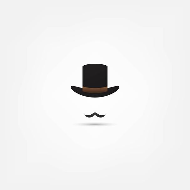 Bowler hat and moustache - Vektori, kuva