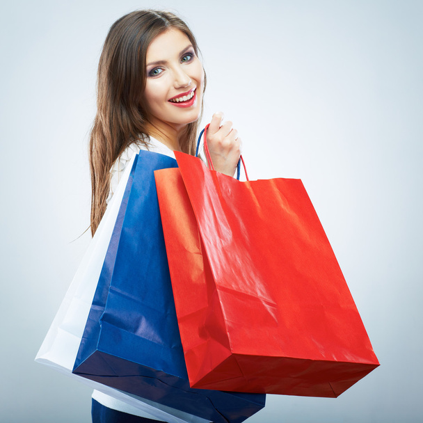 Woman hold shopping bag - Foto, imagen