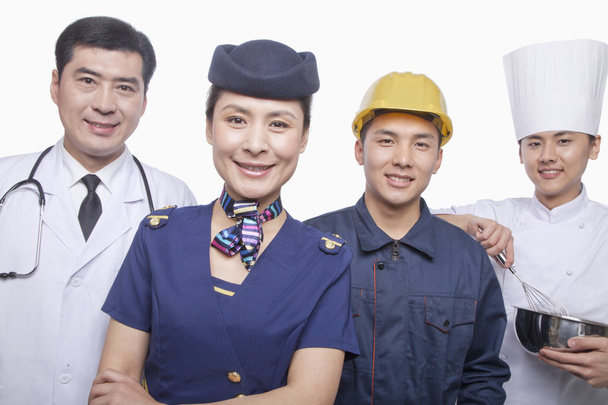 Doctor, Air Stewardess, Construction Worker, and Chef - Foto, afbeelding