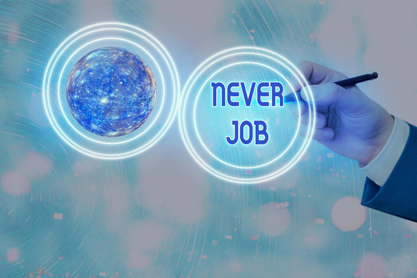 Konceptualny rękopis pokazujący "Never Job". Biznes zdjęcie tekst Wybór pracy, która Ci się podoba i zwiększyć swoje umiejętności Elementy tego obrazu dostarczone przez NASA. - Zdjęcie, obraz
