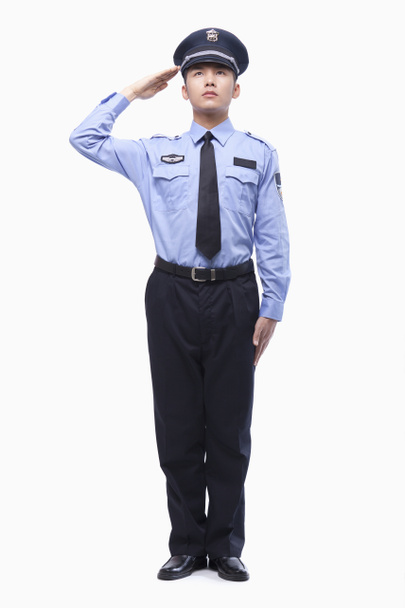 Police Officer Saluting - Zdjęcie, obraz