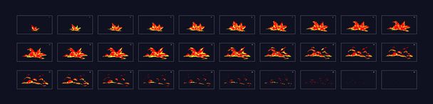 fire explosion effect. Fire animation, effect, sprites, vector frames for animation, game design or something else - Vector, Image