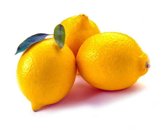 Lemon lemons fruits isolated on a white background - Photo, Image
