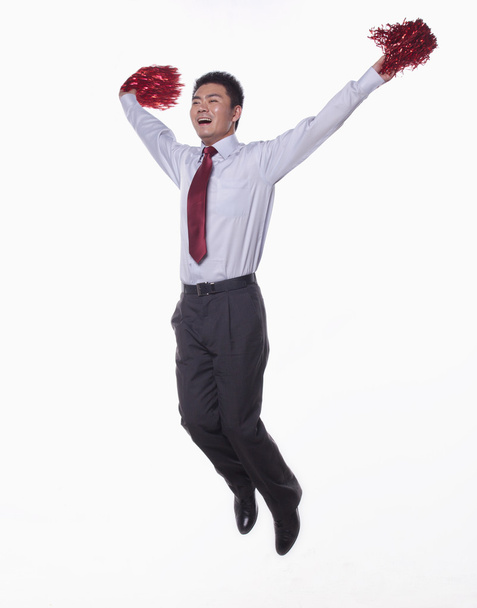 Businessman Jumping and Cheering - Zdjęcie, obraz