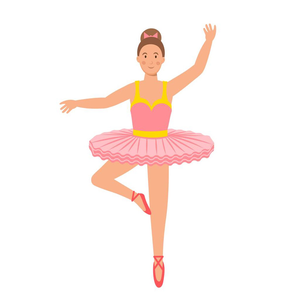  Ballerina dei cartoni animati, personaggio per bambini. Illustrazione vettoriale piatto
 - Vettoriali, immagini