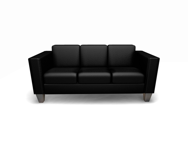 czarny skórzany sofa - Zdjęcie, obraz