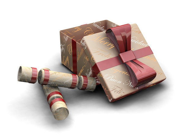 Christmas crackers en geschenken - Foto, afbeelding