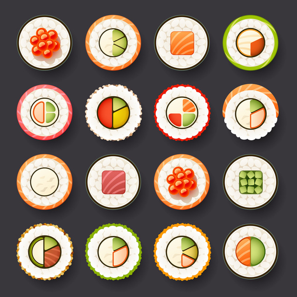 Sushi icon set - Vector, Image
