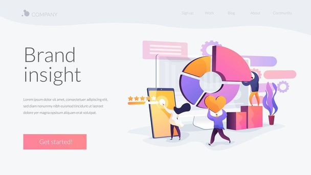 Digital marketing strategy landing page concept - Vector, Image