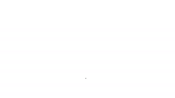 Černá čára Vločka ikona izolované na bílém pozadí. Grafická animace pohybu videa 4K - Záběry, video