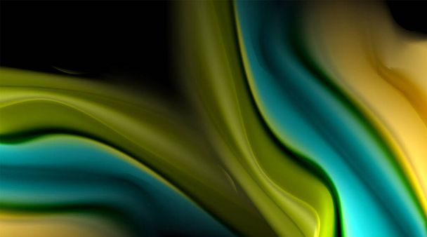 Folyékony színek folyadék gradiensek fekete háttér - Vektor, kép