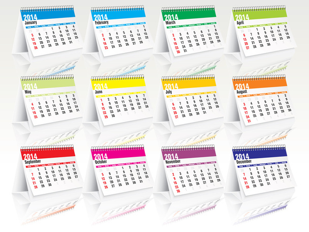 Набір календарів таблиць 2014 року
 - Вектор, зображення