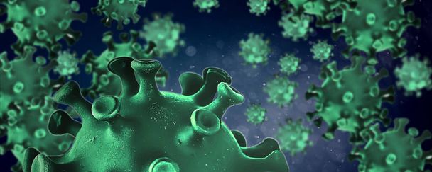 Coronavirus chino COVID-19 bajo el microscopio. Antecedentes abstractos, concepto de infección pandémica por cuarentena
 - Foto, Imagen