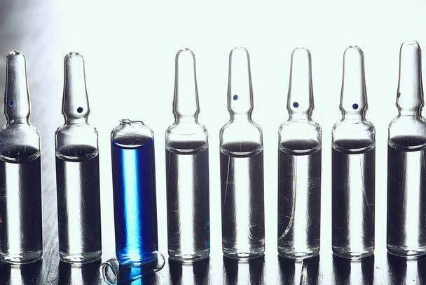 ampoules medicine vaccine concept, abstract background, vaccination virus protection - Photo, Image