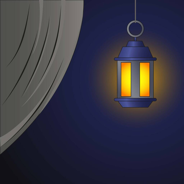 Faroles Ramadán con luz naranja, faroles Ramadán con luz naranja
 - Vector, imagen